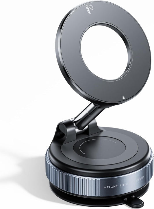 Magnetic Suction Phone Mount – 360° Rotating, Car & Home Use